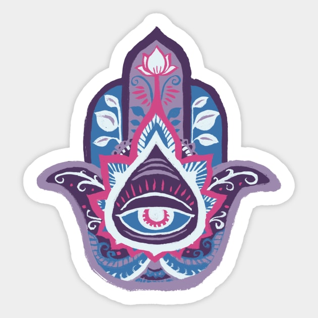 Hamsa Hand - Amethyst(February) Sticker by akaneyabushita